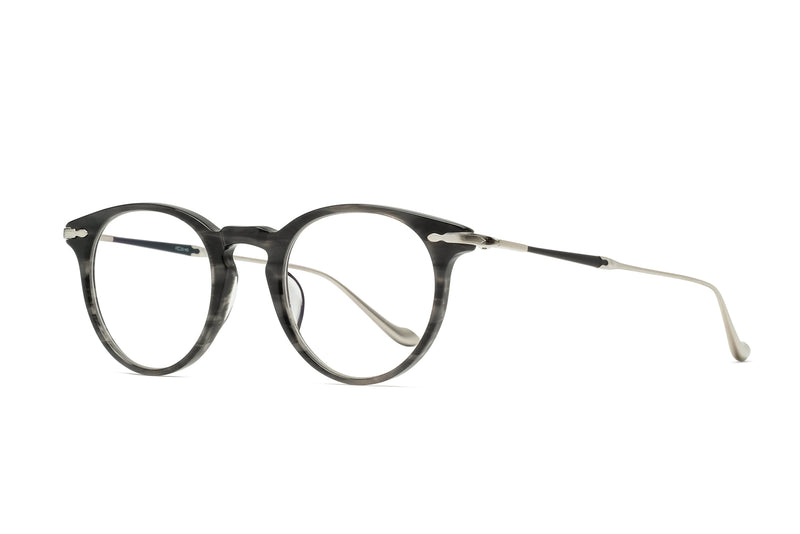 matsuda m2056 black stripe silver eyeglasses 2