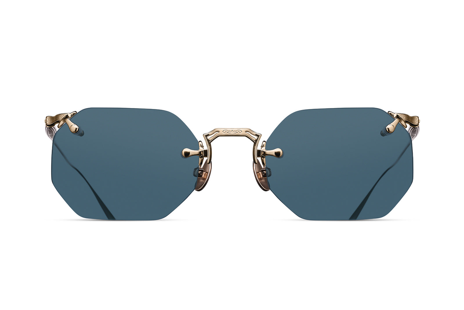 Matsuda M3104B brushed gold blue grey sunglasses