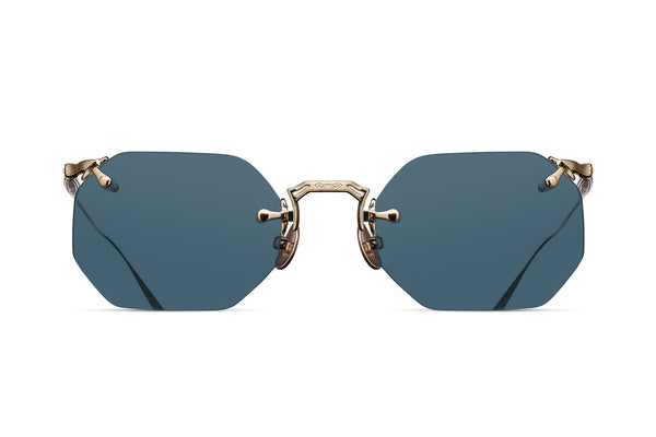 Matsuda M3104B brushed gold blue grey sunglasses