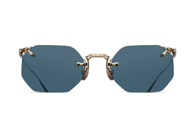 Matsuda M3104B brushed gold blue grey sunglasses