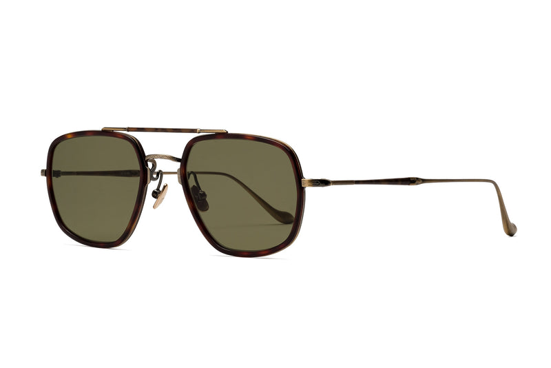 Matsuda M3123 Antique Gold Dark Tortoise Sunglasses