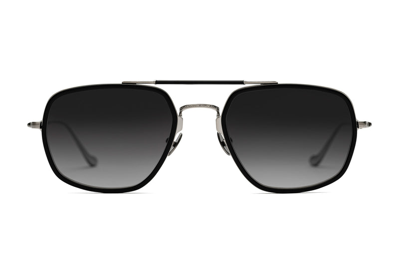 Matsuda M3123 Brushed Silver Matte Black Sunglasses
