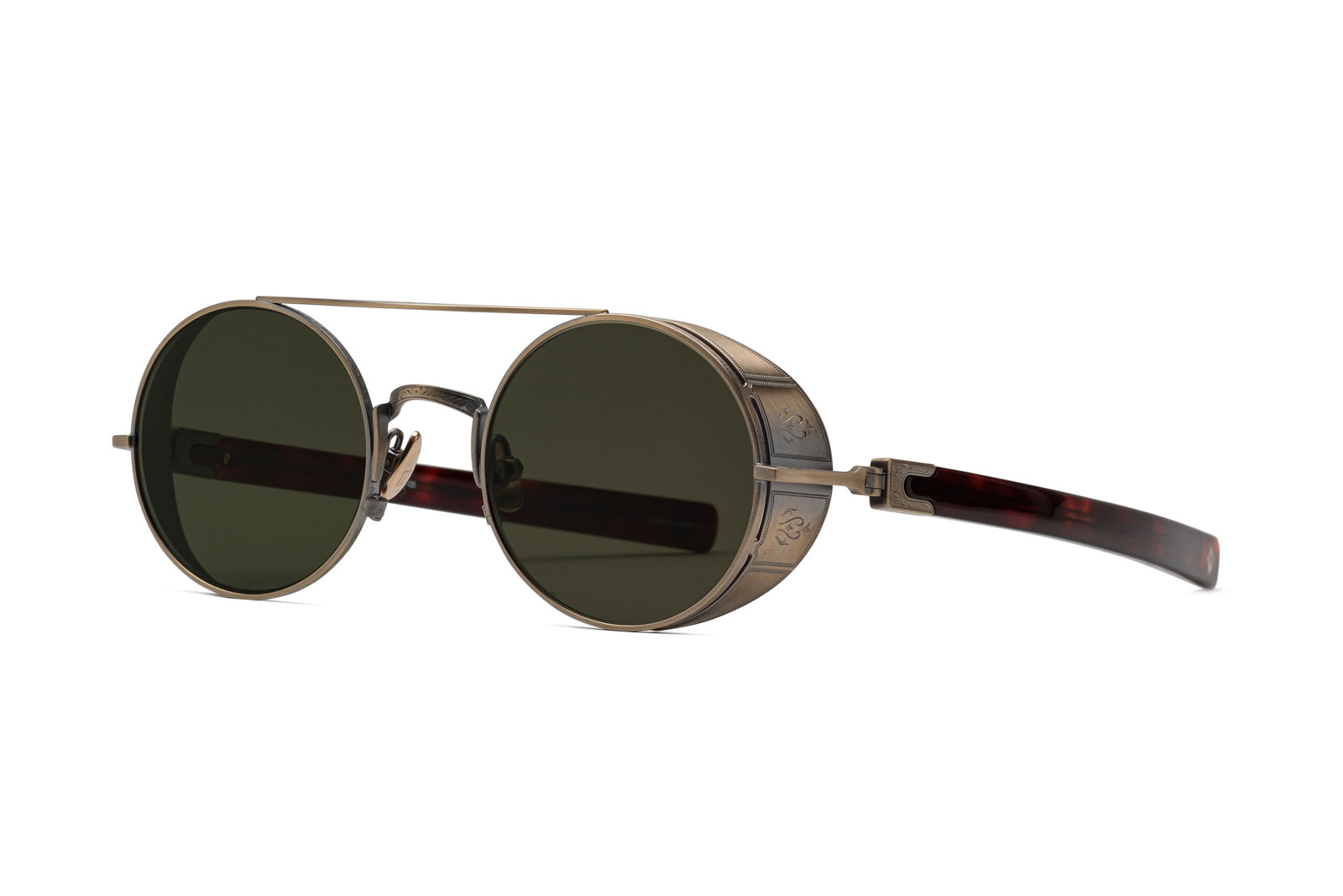 Matsuda M3128 Antique Gold Dark Tortoise Sunglasses