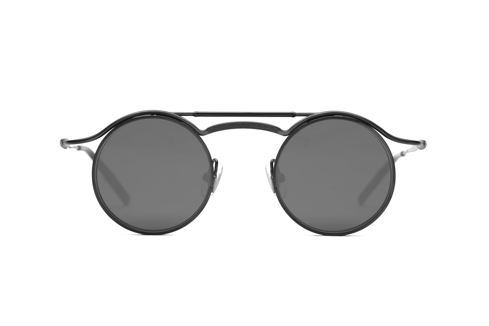 Matsuda 2903H Matte Black Silver Mirror Sunglasses