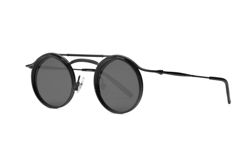 Matsuda 2903H Matte Black Silver Mirror Sunglasses